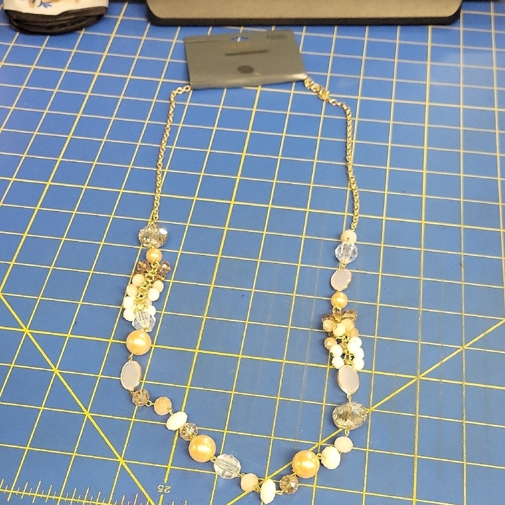 Massini 37" Beaded Gold Tone Necklace